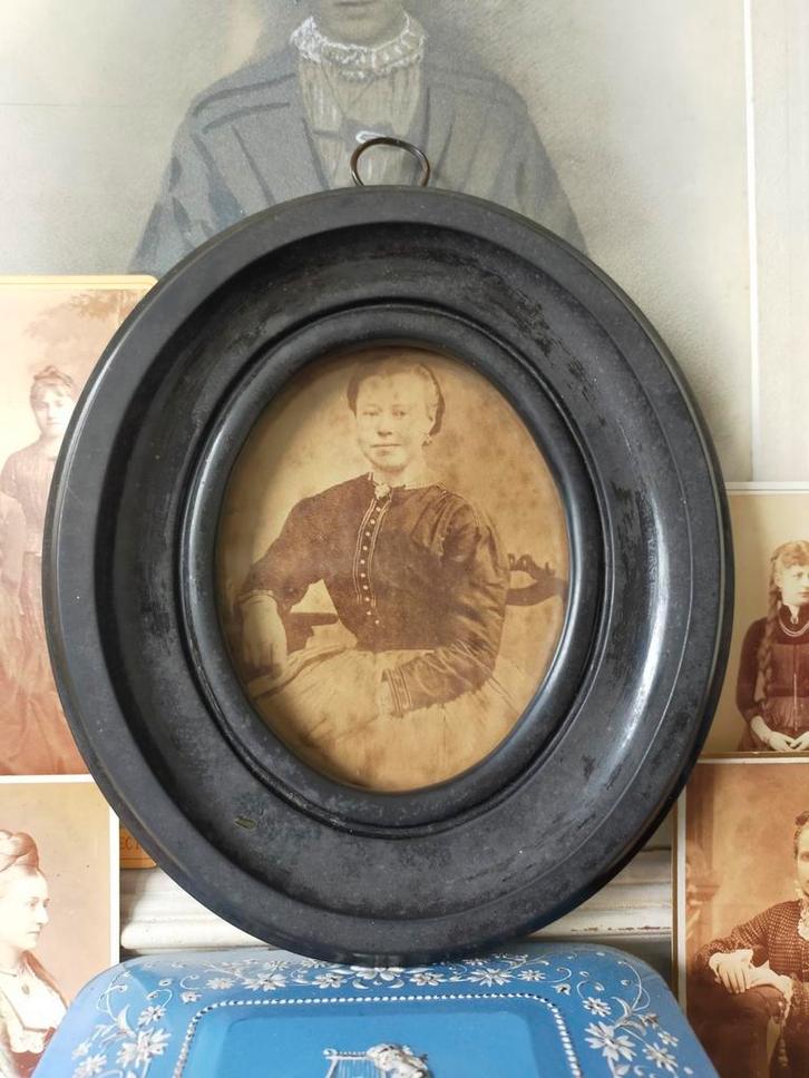 Antiek zeer zwaar marmeren graniet graf stuk portret 19 eeuw, Antiek en Kunst, Kunst | Tekeningen en Foto's, Ophalen of Verzenden