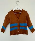 Bruin wollen knopen vest met blauwe strepen cardigan 98 104, Kinderen en Baby's, Trui of Vest, Ophalen of Verzenden, Zo goed als nieuw