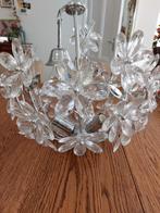 Bloem Hanglamp E14 - Zilver & Kristal, Huis en Inrichting, Lampen | Kroonluchters, Ophalen, Zo goed als nieuw, Glas, Modern