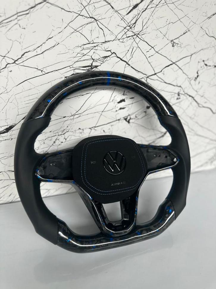 VW Golf MK 8 R GTI Forged carbon + alcantara blauwe stiksels, Auto diversen, Tuning en Styling, Ophalen of Verzenden