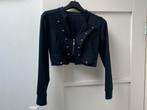 Kort donkerblauw jasje met zilveren details, maat L., Maat 38/40 (M), Zwart, Ophalen of Verzenden, Zo goed als nieuw