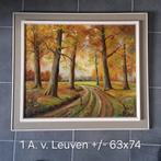 Schilderij, A. v. Leuven 72x63, Antiek en Kunst, Ophalen