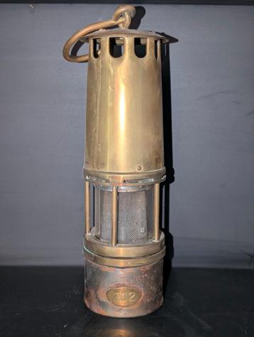 Antieke mijnlamp - Davy-Lamp – Messing beschikbaar voor biedingen