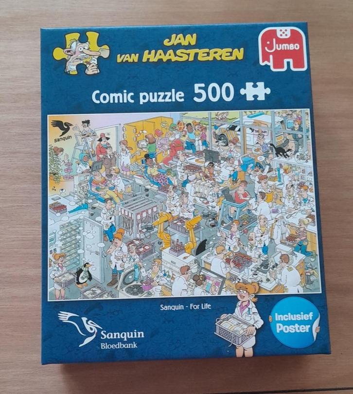 Jan v, Haasteren: Sanquin Bloedbank + Sanquin For Life, Hobby en Vrije tijd, Denksport en Puzzels, Gebruikt, Legpuzzel, 500 t/m 1500 stukjes
