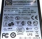 Phihong PSA31U-120 PSA-30U-120 12V 2.5A 30W Adapter Oplader, Audio, Tv en Foto, Opladers, Ophalen of Verzenden, Zo goed als nieuw
