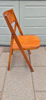 1 Vintage houten klapstoel jaren 70, Ophalen of Verzenden, Gebruikt, Bruin, Eén