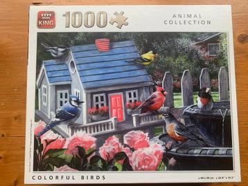 King Puzzel 1000 stukjes - Kleurrijke Vogels beschikbaar voor biedingen