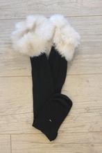NIEUW Zwarte kniekousen met crèmekleurig bont maat 38-41, Sokken en Kniesokken, ., Zwart, Nieuw