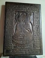 Ikoon Oud Tibetaans gebed mantra houten blok drukplaat Tibet, Antiek en Kunst, Verzenden