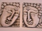 Boeddha 2-luik Houten Wanddecoratie, Ophalen of Verzenden, Gebruikt