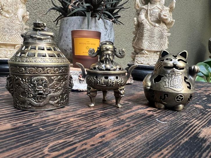 Chinese wierookbrander draak lucky cat keizer chinees, Huis en Inrichting, Woonaccessoires | Kandelaars en Kaarsen, Nieuw, Kandelaar