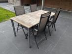 Nette Central Park tuintafel Gabrio eucalyptus/aluminium, Ophalen, Gebruikt, Rechthoekig, Hout