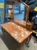 Antieke Kaptafel Lodewijk XV met Marmer, Ophalen of Verzenden, Rechthoekig, 50 tot 100 cm, 100 tot 150 cm