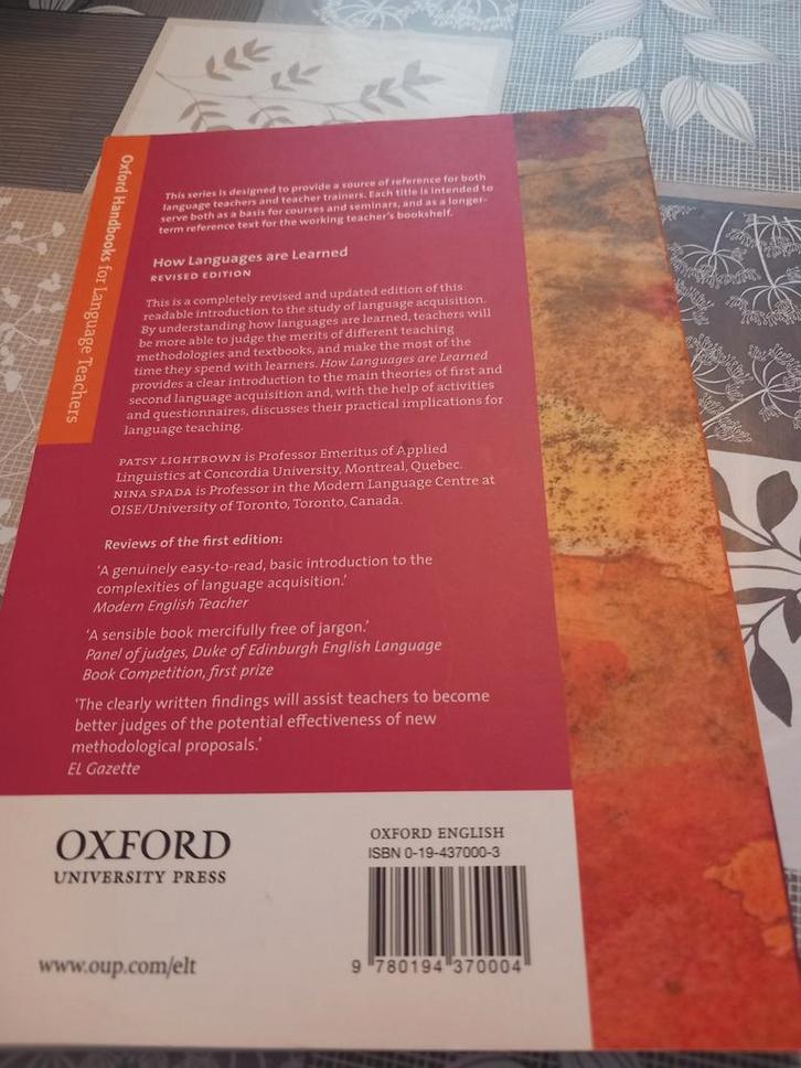 How Languages are Learned - Patsy Lightbown, Boeken, Studieboeken en Cursussen, Gelezen, HBO, Alpha, Ophalen of Verzenden