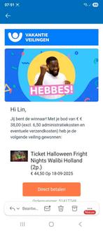 2 kaarten Walibi fright nights, Tickets en Kaartjes, Kortingen en Cadeaubonnen, Twee personen, Overige soorten, Pretpark