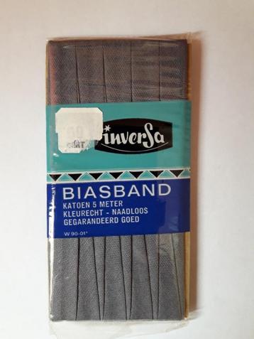 katoenen biaisband , taupe , 12 mm , lengte 5 meter  