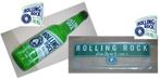 Rolling Rock bier bord en opblaasbare fles Beer Bottle, Ophalen of Verzenden, Nieuw, Reclamebord