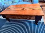 Salontafel hout + metaal, Huis en Inrichting, Tafels | Salontafels, Ophalen, 100 tot 150 cm, Vintage, Minder dan 50 cm