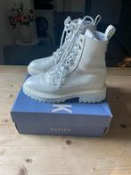 Nubikk veterboots laarsjes leer 40 frankie june nog nieuw !, Nubikk, Wit, Lage of Enkellaarzen, Ophalen of Verzenden