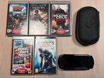 Sony PSP 1000 Compleet met 5 Games, Case & Nieuwe Accu, Ophalen, Gebruikt, Zonder controller, Met games
