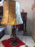 Antieke lamp met bronzen beeld en F Moreau uit parijs, Ophalen of Verzenden