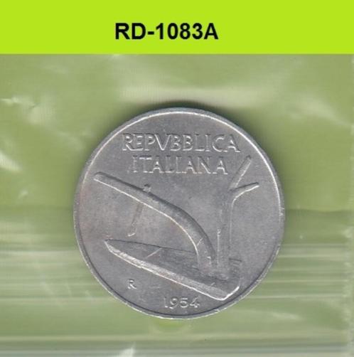 S8-RED-1083 Italy 10 LIRE 1954  VF KM93, Postzegels en Munten, Munten | Europa | Niet-Euromunten, Italië, Verzenden