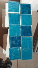 Bijna 10 m2 oud hollandse tegeltjes petrol 13x13, Ophalen, Nieuw, Minder dan 20 cm, Wandtegels