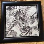 Zebra..........in zwarte lijst..........met zilveren rand, Antiek en Kunst, Ophalen