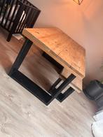 Steigerhouten Eetkamerset met Bank, Ophalen, Gebruikt, 50 tot 100 cm, 150 tot 200 cm