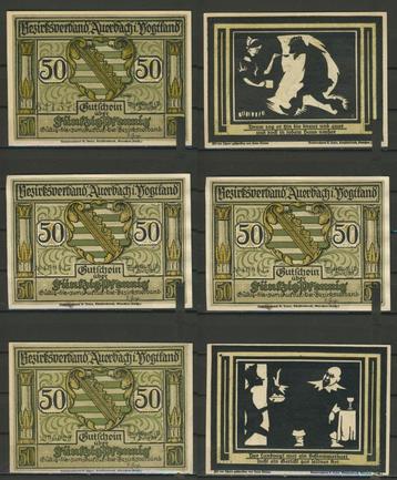 Auerbach 3x 50 Pfg 1921 Noodgeld Notgeld Biljet r-130 jdu beschikbaar voor biedingen