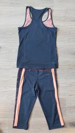 Setje sportkleding L grijs zalmroze fitness hardlopen, Maat 42/44 (L), Ophalen of Verzenden, Grijs, Fitness of Aerobics