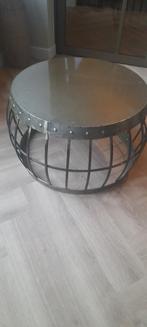 Metalen salontafel, Huis en Inrichting, Tafels | Salontafels, Ophalen, Gebruikt, 50 tot 100 cm, Rond