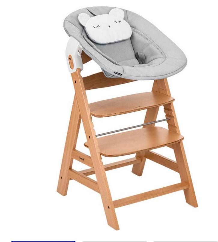 Hauck Alpha Kinderstoel + Newborn Set - Nature Grey, Kinderen en Baby's, Kinderstoelen, Zo goed als nieuw, Meegroeistoel, Aanschuifbaar
