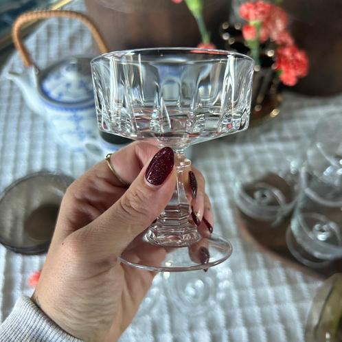 Cocktailglazen set D’Arques Louvre vintage, Antiek en Kunst, Antiek | Glas en Kristal, Ophalen of Verzenden