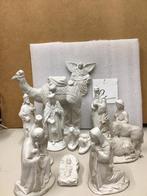 Oude Kerstgroep - 11 Figuren Gips Wit Kleur, Antiek en Kunst, Antiek | Religie, Ophalen of Verzenden