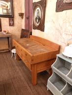 Decoratief groot oud hakblok    147 cm lang, Ophalen, Gebruikt