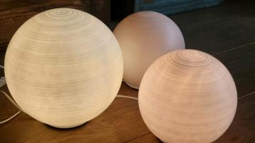 3 Design Bol-lampen van Glas - Verschillende Maten beschikbaar voor biedingen
