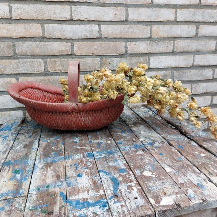 oud draagmandje Antiek? unieke blikvanger, Huis en Inrichting, Woonaccessoires | Schalen en Manden, Gebruikt, Rechthoekig, Ophalen