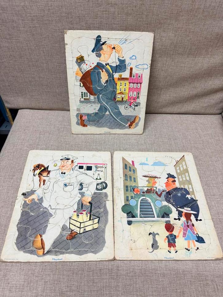 Vintage Playskool Puzzels - USA Nostalgie!, Hobby en Vrije tijd, Denksport en Puzzels, Gebruikt, Ophalen of Verzenden