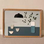 Katia Soussan schilderij met keramiek tafel en vaas, Antiek en Kunst, Kunst | Schilderijen | Modern, Ophalen