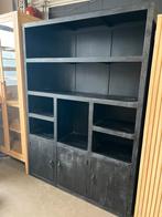 Vakkenkast Zwart Mangohout met 3 deuren – 220x160x46 cm, Info@savoireinteriors.com, Japandi, Overige materialen, 200 cm of meer