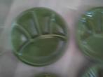Groene Verdeelde Borden - Set van 6 gourmet barbecue vintage, Keramiek, Ophalen of Verzenden, Zo goed als nieuw, Bord(en)