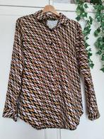 Blouse in retro print, Ophalen of Verzenden, Zo goed als nieuw, Maat 38/40 (M), Bruin