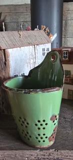 Oud groen emaille gootsteen bakje, Ophalen of Verzenden