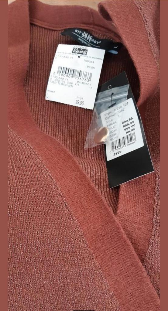 Kit Karnaby Designed in Italy Vest Brown/ Lurex Nieuw Maat L, Kleding | Dames, Truien en Vesten, Nieuw, Maat 42/44 (L), Bruin