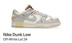 Nike Dunk Low Off White Lot 24 - Maat 46, Ophalen, Wit, Nike, Sneakers of Gympen