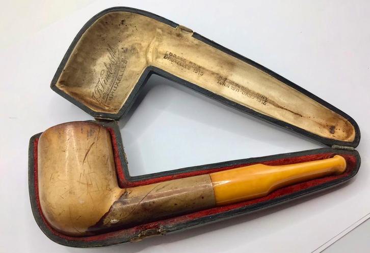 Vintage pijp echt Amber Barnsteen mondstuk Vinche Vils, Verzamelen, Rookartikelen, Aanstekers en Luciferdoosjes, Gebruikt, (Water)pijp