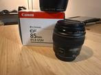 Canon EF 85mm f/1.8 USM, Audio, Tv en Foto, Fotografie | Lenzen en Objectieven, Ophalen of Verzenden, Zo goed als nieuw, Telelens