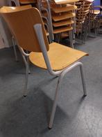 SETPRIJS : verrijdbare VEPA kantine tafel + 4 x houten stoel, Ophalen, Gebruikt, 100 tot 150 cm, Vier personen