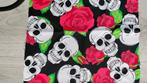 Lap rest stof met skulls print, Hobby en Vrije tijd, Overige kleuren, Verzenden, Nieuw, Polyester